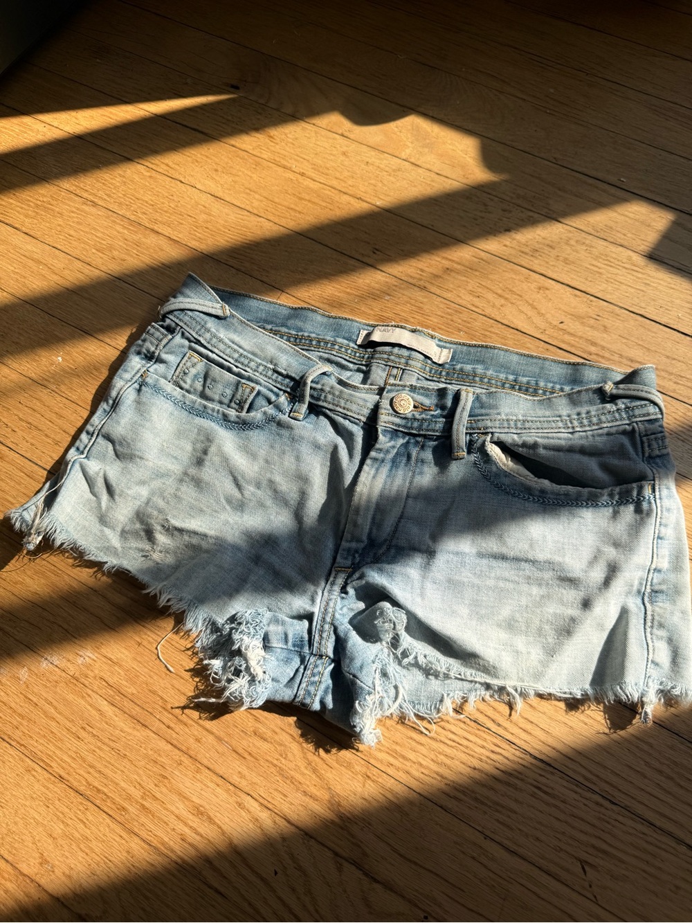 Old Navy Light Blue Distressed Denim Cutoff Shorts
